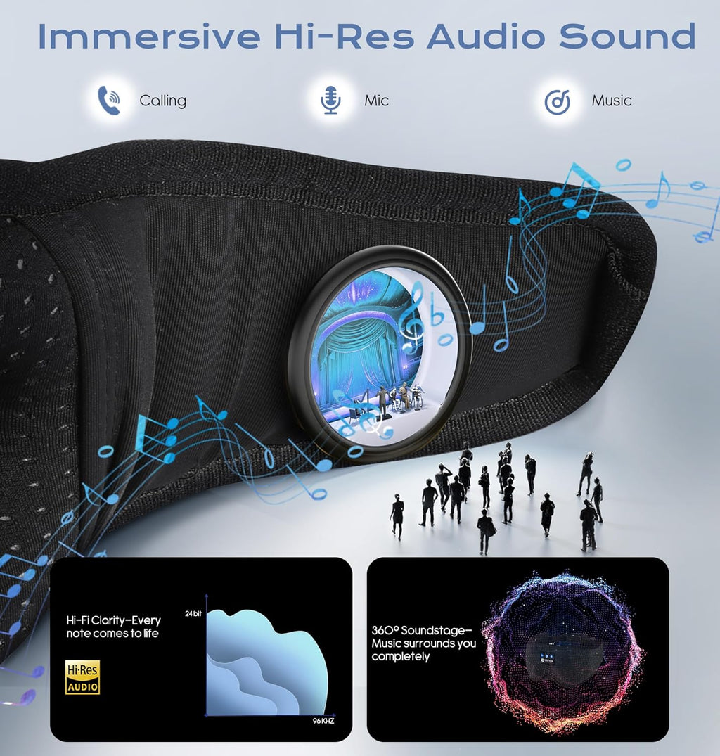 Experience Ultimate Comfort with Our 3D Bluetooth Sleep Mask & Headphones - Perfect for Restful Nights and Relaxation!