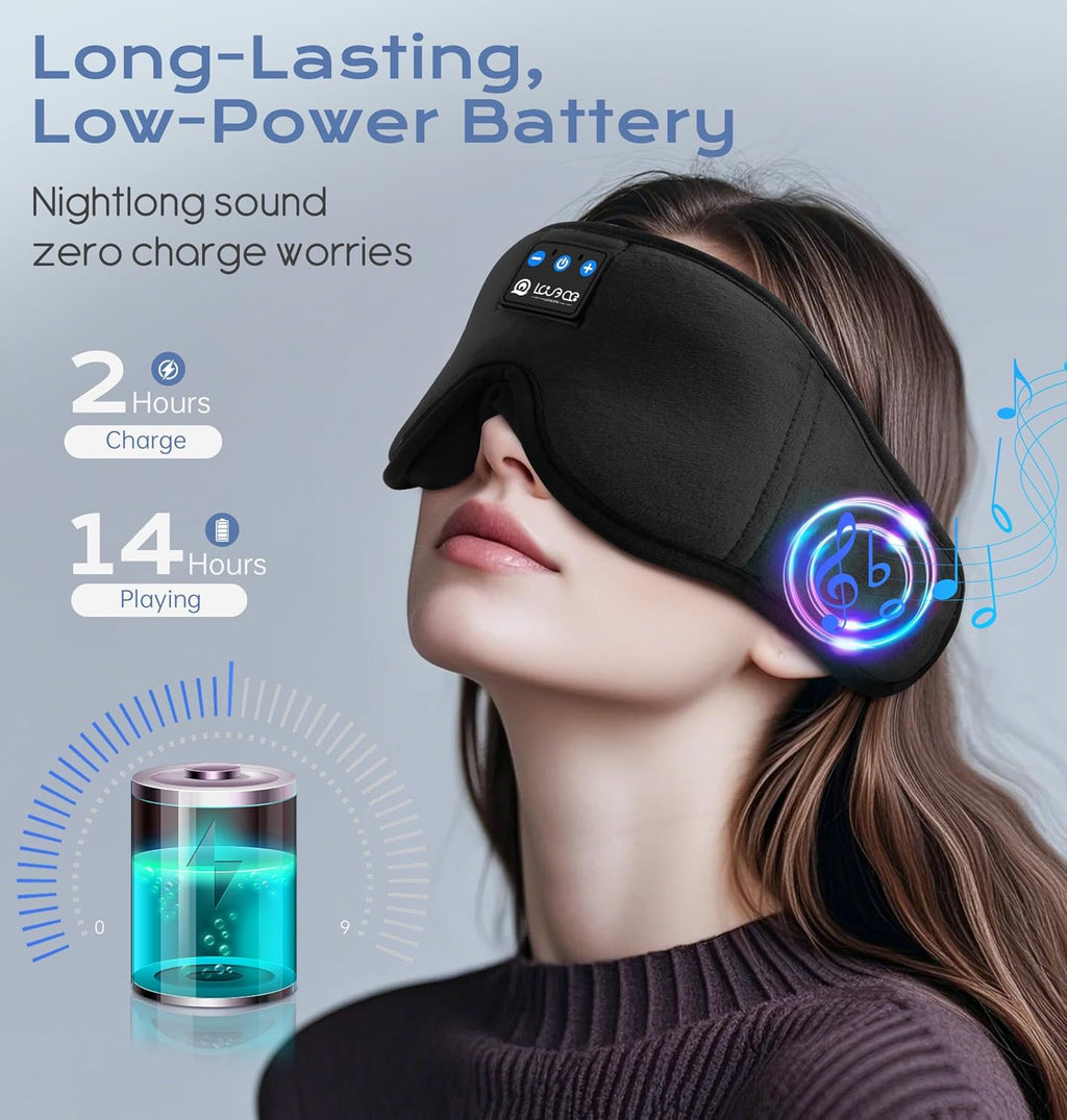 Experience Ultimate Comfort with Our 3D Bluetooth Sleep Mask & Headphones - Perfect for Restful Nights and Relaxation!