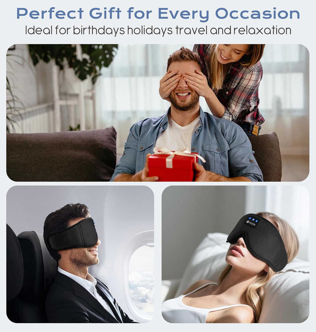Experience Ultimate Comfort with Our 3D Bluetooth Sleep Mask & Headphones - Perfect for Restful Nights and Relaxation!