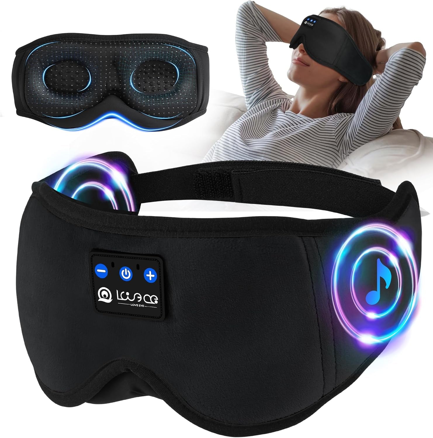 Experience Ultimate Comfort with Our 3D Bluetooth Sleep Mask & Headphones - Perfect for Restful Nights and Relaxation!