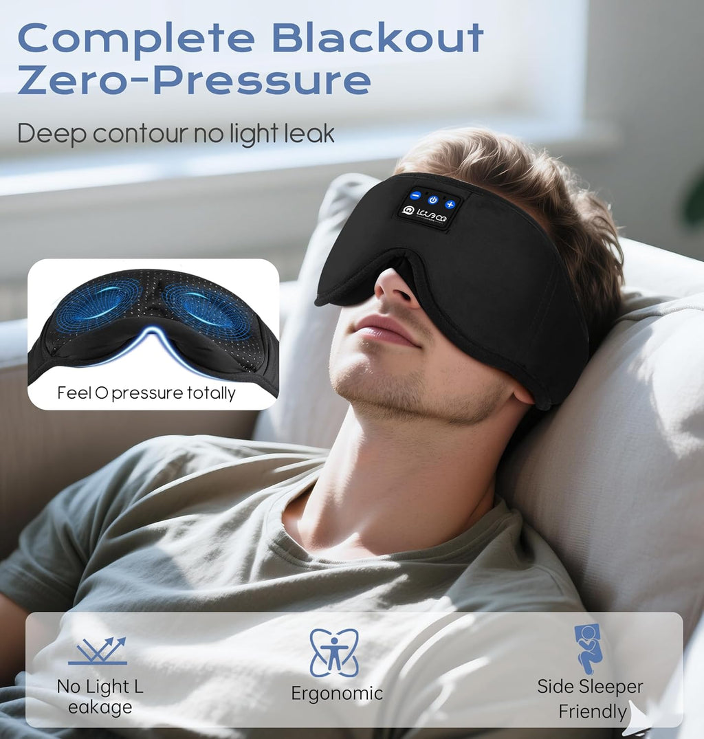 Experience Ultimate Comfort with Our 3D Bluetooth Sleep Mask & Headphones - Perfect for Restful Nights and Relaxation!